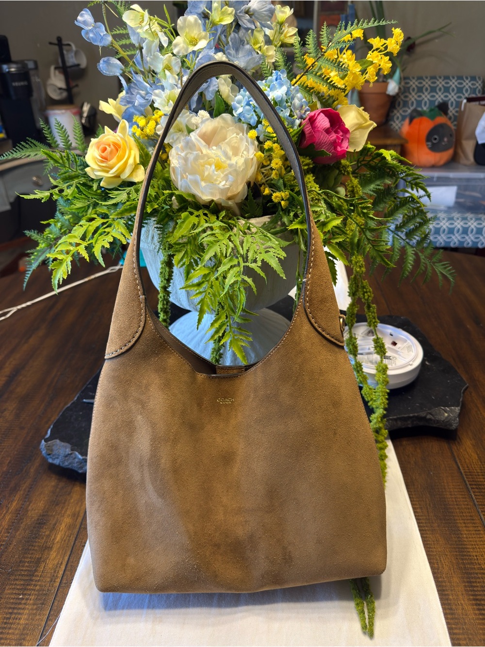 Coach Brooklyn 28 Bag in Brown Suede